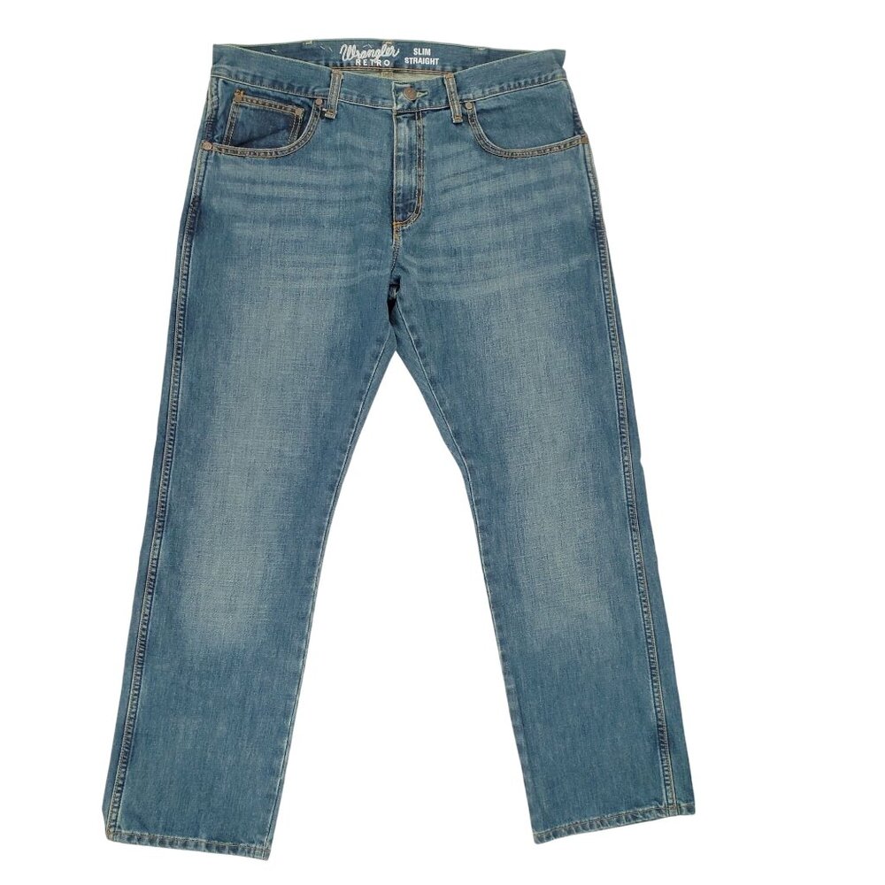 Wrangler Retro Jeans Men's Size 36x30 Slim Straight Denim Western Cowboy NWOT